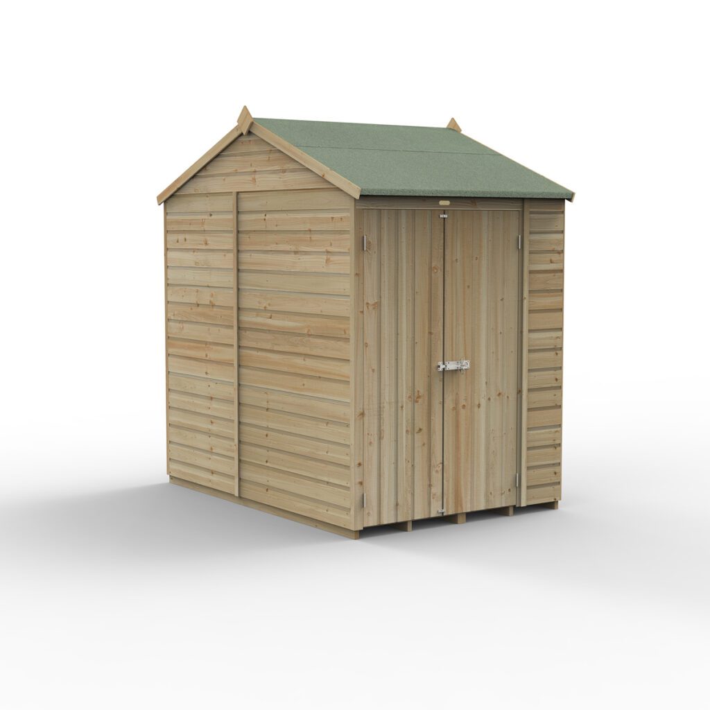 Beckwood 5×7 Reverse Apex Shed – No Windows – Double Door with Installation 5013053198346 2